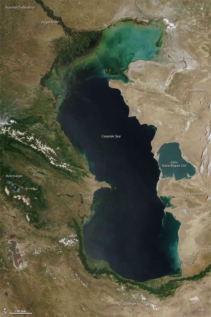 Aerial photo of Caspian sea